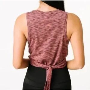 Tie-Back Marled Tank Top - Dusty Rose